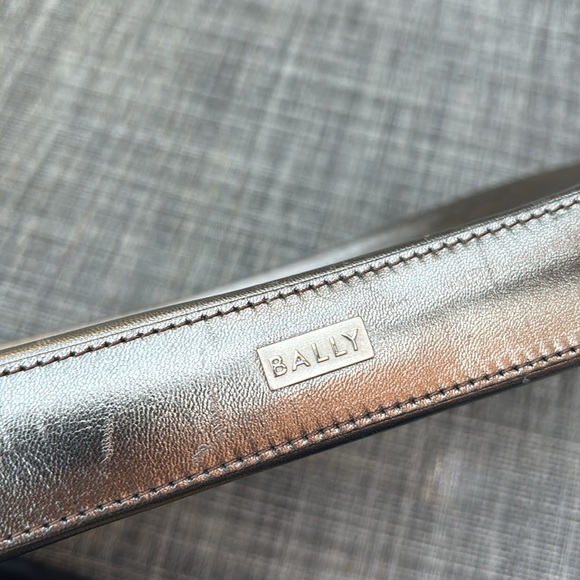 Vintage BALLY Shiny Metallic Silver Shoulder Bag - Picture 6 of 8